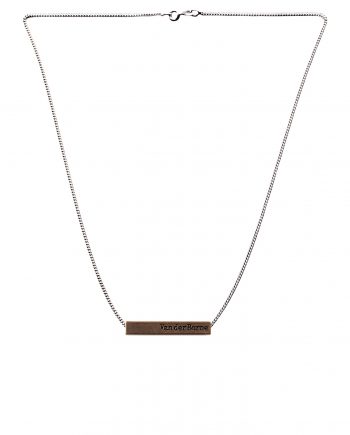 silver necklace bar brass