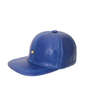 leather cap hat blue