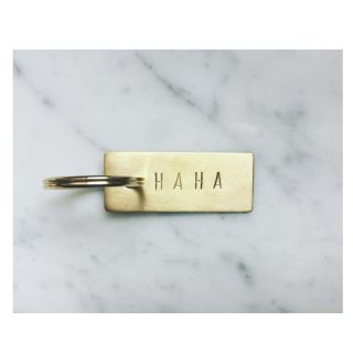 Key Ring HAHA// Brass